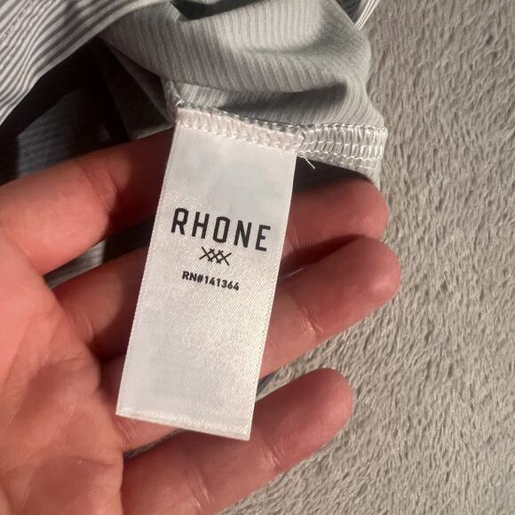 Rhone Polo Shirt Mens Extra Large XL Gray Stripe Performance Golf - Picture 4 of 7